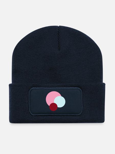 Planètes dans l’Univers Rose - Beanie recyclé à patch - bleu marine