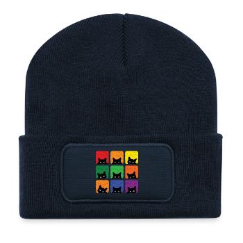Mois de la Fierté LGBT - L’amour, c’est l’amour des chats - Beanie recyclé à patch - bleu marine - Devant