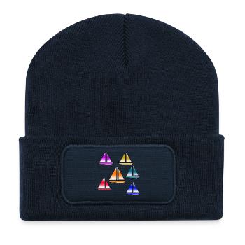 Segeln - Recycelte Patch Beanie - French Navy - Vorne