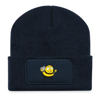 Brummi, die coole Hummel  - Recycelte Patch Beanie - French Navy - Vorne