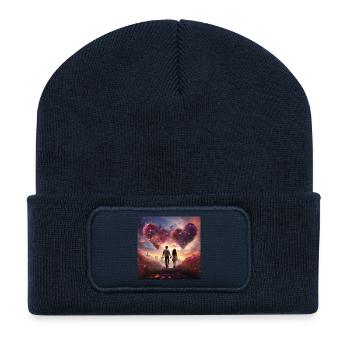 Heart cloud in evening light - Recycled Patch Beanie - french navy - Front