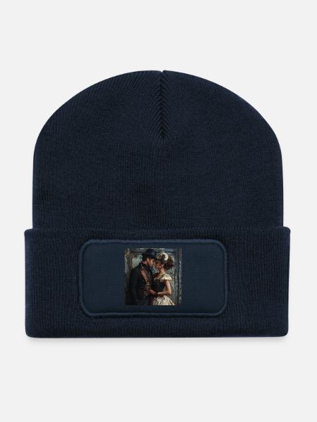 Viktorianische Maskenromantik - Recycelte Patch Beanie - French Navy