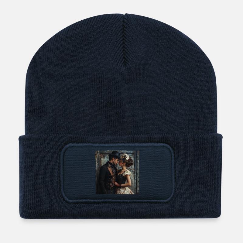 Victorian Mask Romanticism - Recycled Patch Beanie - french navy