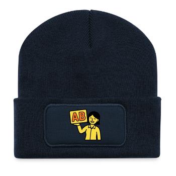 Lehrerin Grundschule ABC Vektor - Recycelte Patch Beanie - French Navy - Vorne