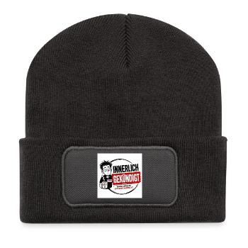 Innerlich habe gekündigt - Recycelte Patch Beanie - Dunkelgrau - Vorne