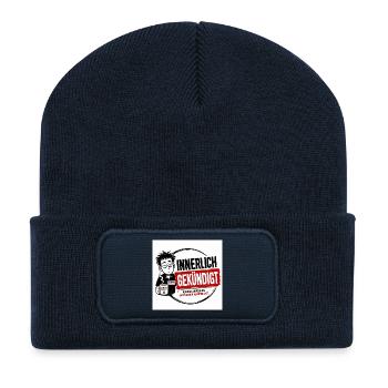 Innerlich habe gekündigt - Recycelte Patch Beanie - French Navy - Vorne
