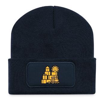 Building Blocks Railway Toys - Recycled Patch Beanie - french navy - Front