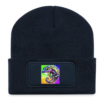 Gecko - Recycelte Patch Beanie - French Navy - Vorne