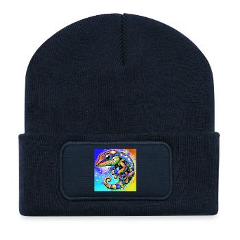 Gecko - Recycelte Patch Beanie - French Navy - Vorne