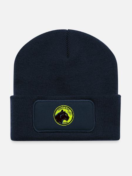 Schwarzer Panther Schulkind 2026 Einschulung Cool - Recycelte Patch Beanie - French Navy