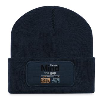 Vie réelle vs Vie sociale - Beanie recyclé à patch - bleu marine - Devant
