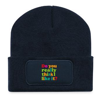 Do you really think I like that? - Recycled Patch Beanie - french navy - Front