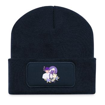 Onigiri Snack & Bear on Mobility Scooter - Recycled Patch Beanie - french navy - Front