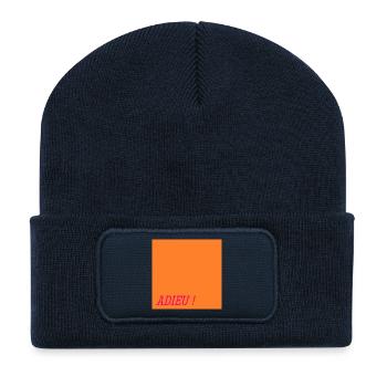 Mots d'adieu - Beanie recyclé à patch - bleu marine - Devant