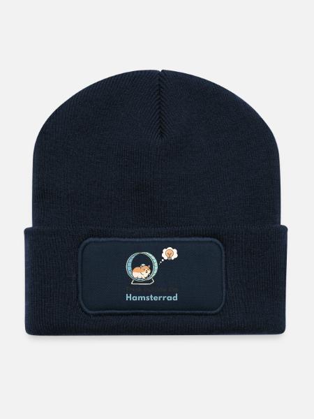 Think outside the Hamsterrad, think outside - Recycled Patch Beanie - french navy