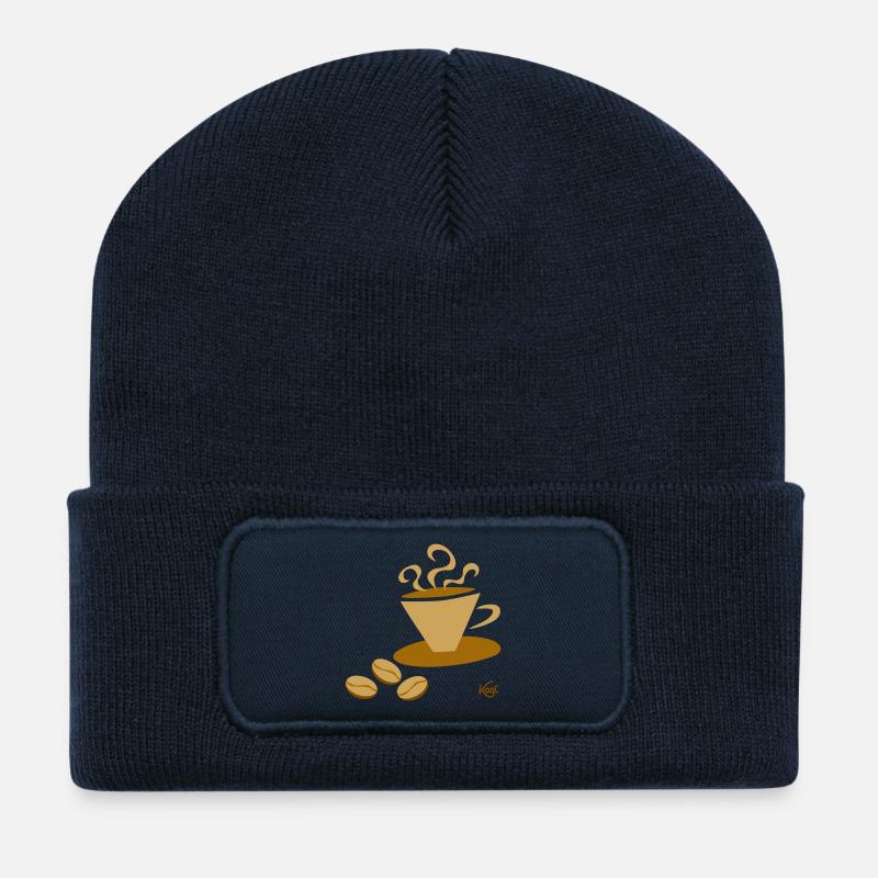 Tasse à café2 - Beanie recyclé à patch - bleu marine
