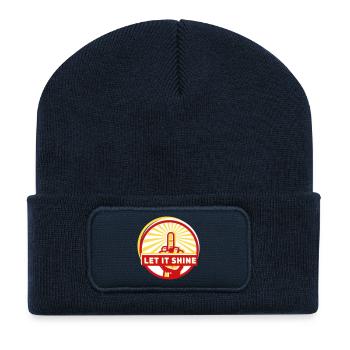let it shine - Recycelte Patch Beanie - French Navy - Vorne