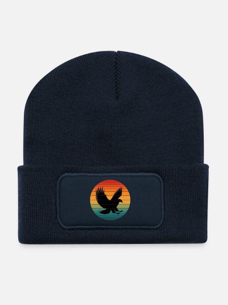 Aigle vintage - Beanie recyclé à patch - bleu marine