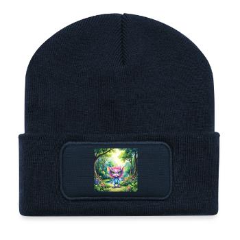 Luminous creature of the forest - Recycled Patch Beanie - french navy - Front