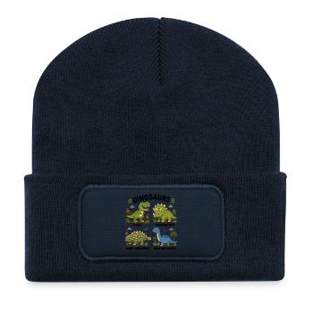 Learning dinosaur species for children - Recycled Patch Beanie - french navy - Front
