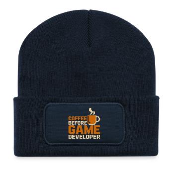Game Developer Coffee Game Programmer Coffee Lover - Recycled Patch Beanie - french navy - Front