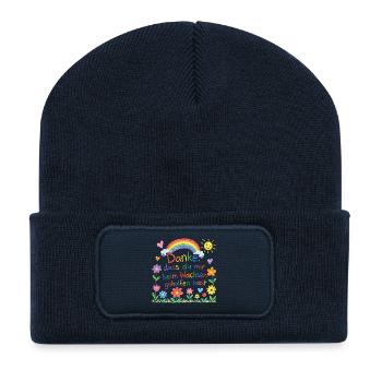 Danke dass du mir beim Wachsen geholfen hast! - Recycelte Patch Beanie - French Navy - Vorne