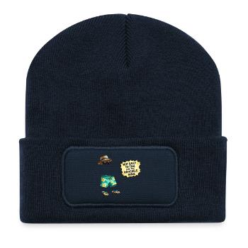 Invisible Summer Humor at the Beach - Recycled Patch Beanie - french navy - Front
