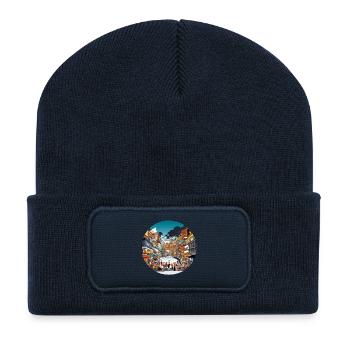 Scène du festival de Round City - Beanie recyclé à patch - bleu marine - Devant