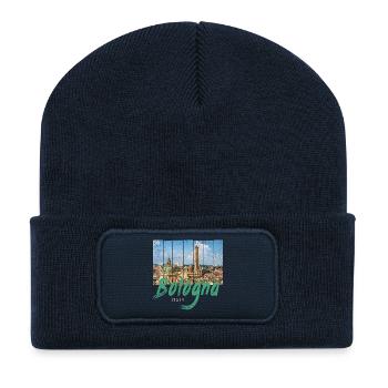 Bologna Emilia-Romagna in Italien Vintage Souvenir - Recycelte Patch Beanie - French Navy - Vorne