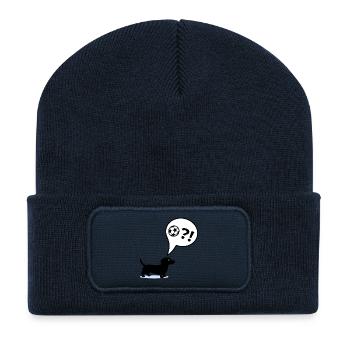 Dachshund Dogs Football - Recycled Patch Beanie - french navy - Front