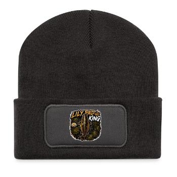 Conception de la pêche à la carpe du roi Nénuphar - Beanie recyclé à patch - charbon - Devant
