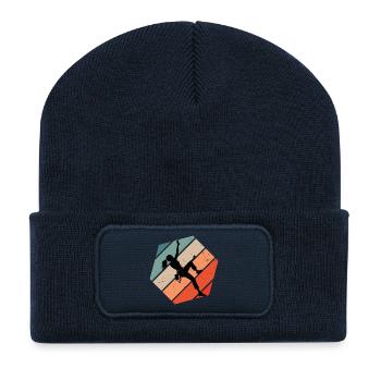 Les alpinistes et les grimpeurs s’accordent ensemble - Beanie recyclé à patch - bleu marine - Devant