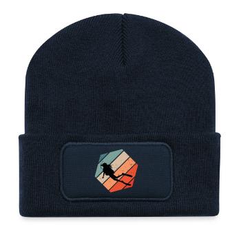 Gift idea for the diving fan with scuba diving - Recycled Patch Beanie - french navy - Front