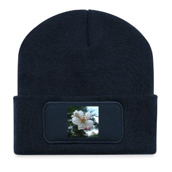 Almond Blossom Spring Look 01 - Recycled Patch Beanie - french navy - Front