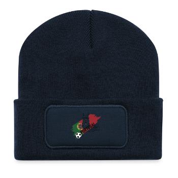 Portugal Football Maillot Supporter Soccer Foot - Beanie recyclé à patch - bleu marine - Devant