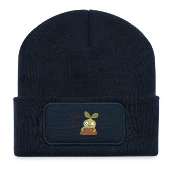 Adopt a Plant Cute Seedling - Recycled Patch Beanie - french navy - Front