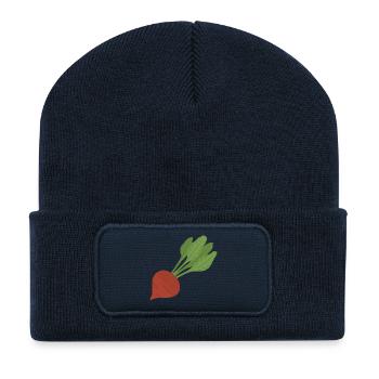 Art botanique de la betterave - Beanie recyclé à patch - bleu marine - Devant