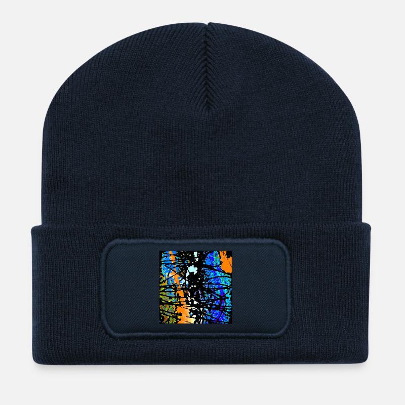 shrojrhs - Beanie recyclé à patch - bleu marine