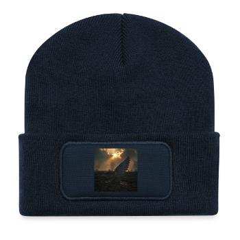 L’Aile Déchue – Un symbole de perte et de guerre - Beanie recyclé à patch - bleu marine - Devant