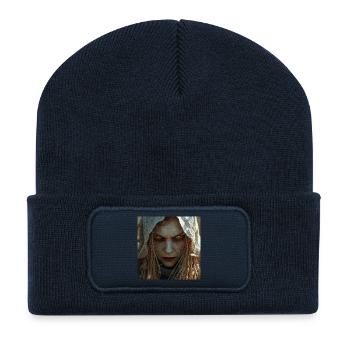 Południca – Slavic Demon of Fields and Grains - Recycled Patch Beanie - french navy - Front