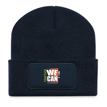 Ensemble, nous créons NOUS POUVONS - Beanie recyclé à patch - bleu marine - Devant
