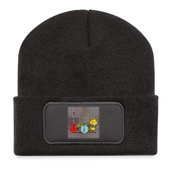 Instruments de musique - Beanie recyclé à patch - charbon - Devant