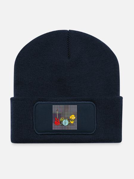 Instruments de musique - Beanie recyclé à patch - bleu marine