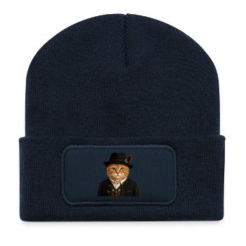 Black Forest tomcat in traditional costume - Recycled Patch Beanie - french navy - Front