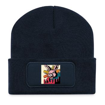 Déchaînement du lapin maléfique - Beanie recyclé à patch - bleu marine - Devant