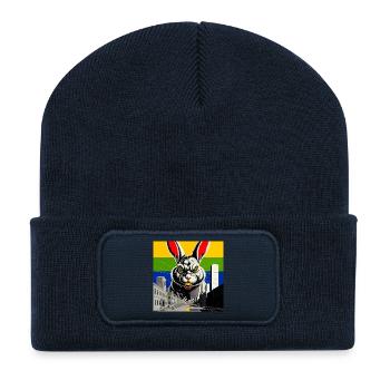 Monsterhase Wut - Recycelte Patch Beanie - French Navy - Vorne