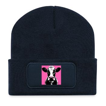 cow - Recycled Patch Beanie - french navy - Front