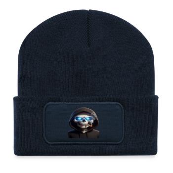 Skeleton with cigarette - Recycled Patch Beanie - french navy - Front