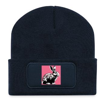 Kaninchen - Recycelte Patch Beanie - French Navy - Vorne