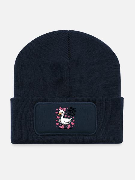 Dumme Gans Süße Gans - Recycelte Patch Beanie - French Navy